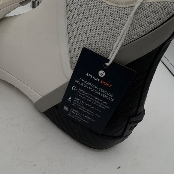 NWT SPERRY Sport White Black Topsider Slip-in Cutwater Rubber Deck Boots 13 - Picture 14 of 14